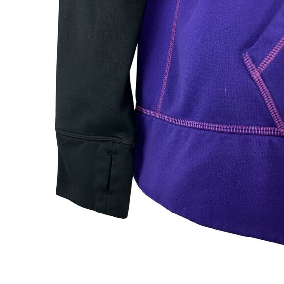 Nike Therma Fit XL Purple Black Hoodie Kangaroo Pocket Warm Sportswear - Picture 7 of 10